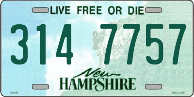 NH license plate 3147757