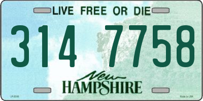 NH license plate 3147758