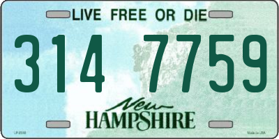 NH license plate 3147759