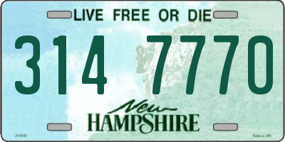 NH license plate 3147770