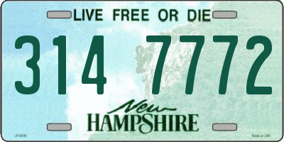 NH license plate 3147772