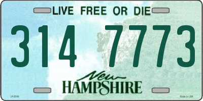 NH license plate 3147773