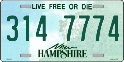 NH license plate 3147774