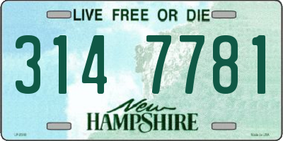 NH license plate 3147781