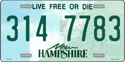 NH license plate 3147783