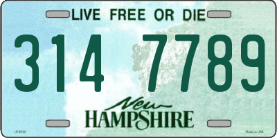 NH license plate 3147789
