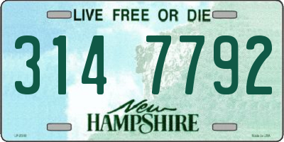 NH license plate 3147792
