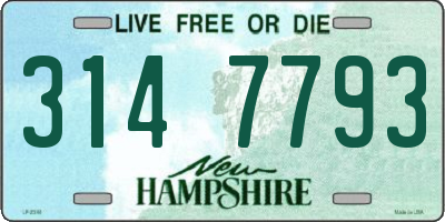 NH license plate 3147793