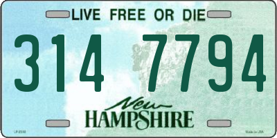 NH license plate 3147794