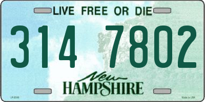 NH license plate 3147802
