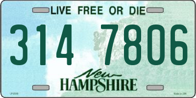 NH license plate 3147806