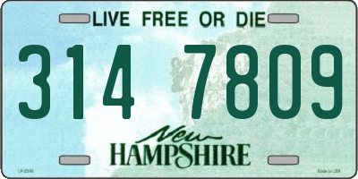 NH license plate 3147809