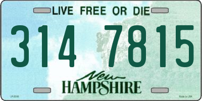 NH license plate 3147815