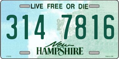 NH license plate 3147816