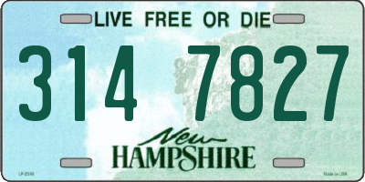 NH license plate 3147827