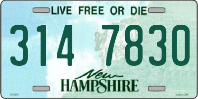 NH license plate 3147830
