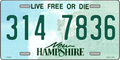 NH license plate 3147836