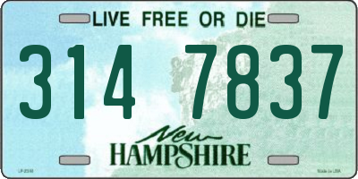 NH license plate 3147837
