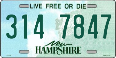 NH license plate 3147847