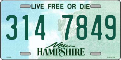 NH license plate 3147849