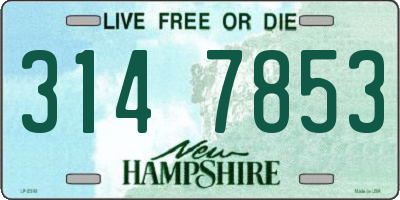 NH license plate 3147853