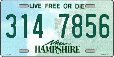 NH license plate 3147856