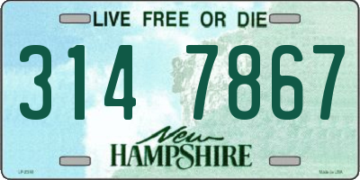NH license plate 3147867