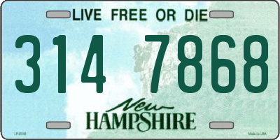 NH license plate 3147868