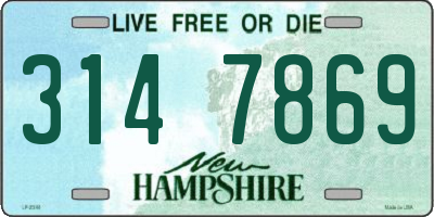 NH license plate 3147869