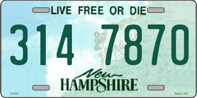 NH license plate 3147870