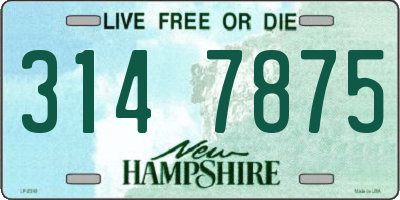 NH license plate 3147875