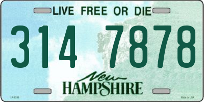 NH license plate 3147878