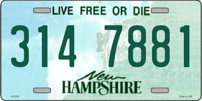 NH license plate 3147881