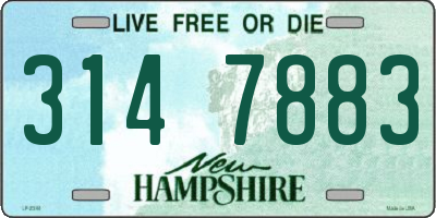 NH license plate 3147883