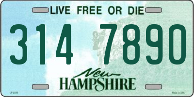 NH license plate 3147890