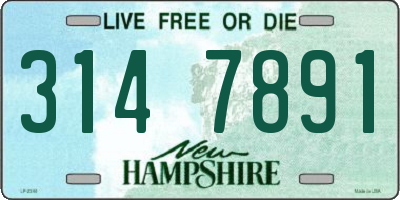 NH license plate 3147891