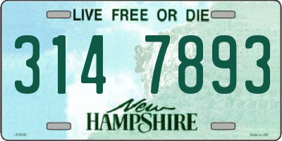 NH license plate 3147893