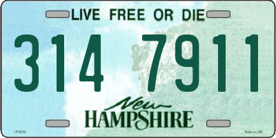 NH license plate 3147911