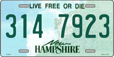 NH license plate 3147923