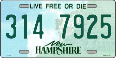 NH license plate 3147925