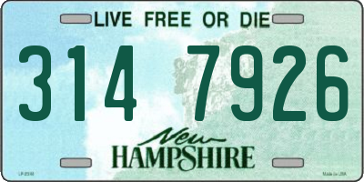 NH license plate 3147926