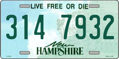 NH license plate 3147932