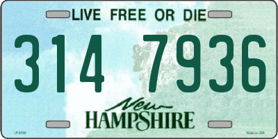 NH license plate 3147936