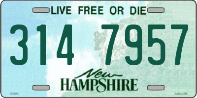 NH license plate 3147957