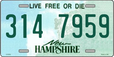 NH license plate 3147959