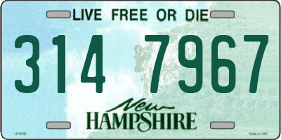 NH license plate 3147967