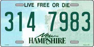 NH license plate 3147983