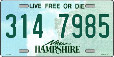 NH license plate 3147985