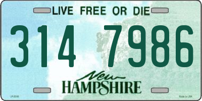 NH license plate 3147986