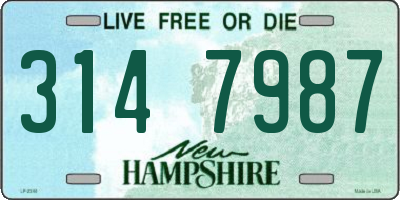 NH license plate 3147987